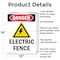 Signmission Electric Fence Danger Sign, Aluminum, 10in W x 14in L, 2PK OS-2PACK-DS-A-1014-V-2212 - alternate 7